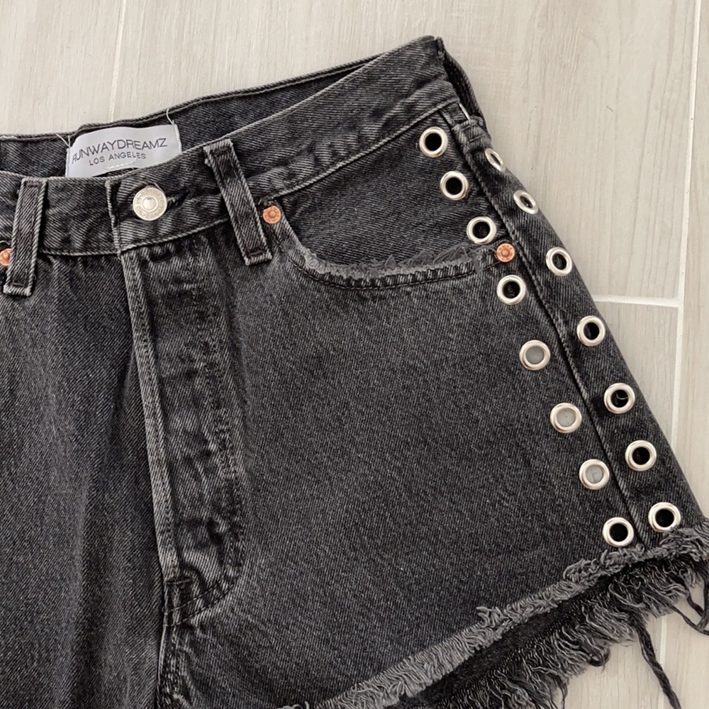 Runwaydreamz Vintage Studded Distressed Shorts